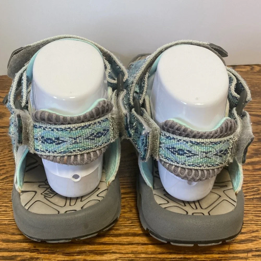 The North Face El Rio II Womens 9 Hiking Sandals Gray Blue Teal Vibram Strappy - Picture 4 of 7